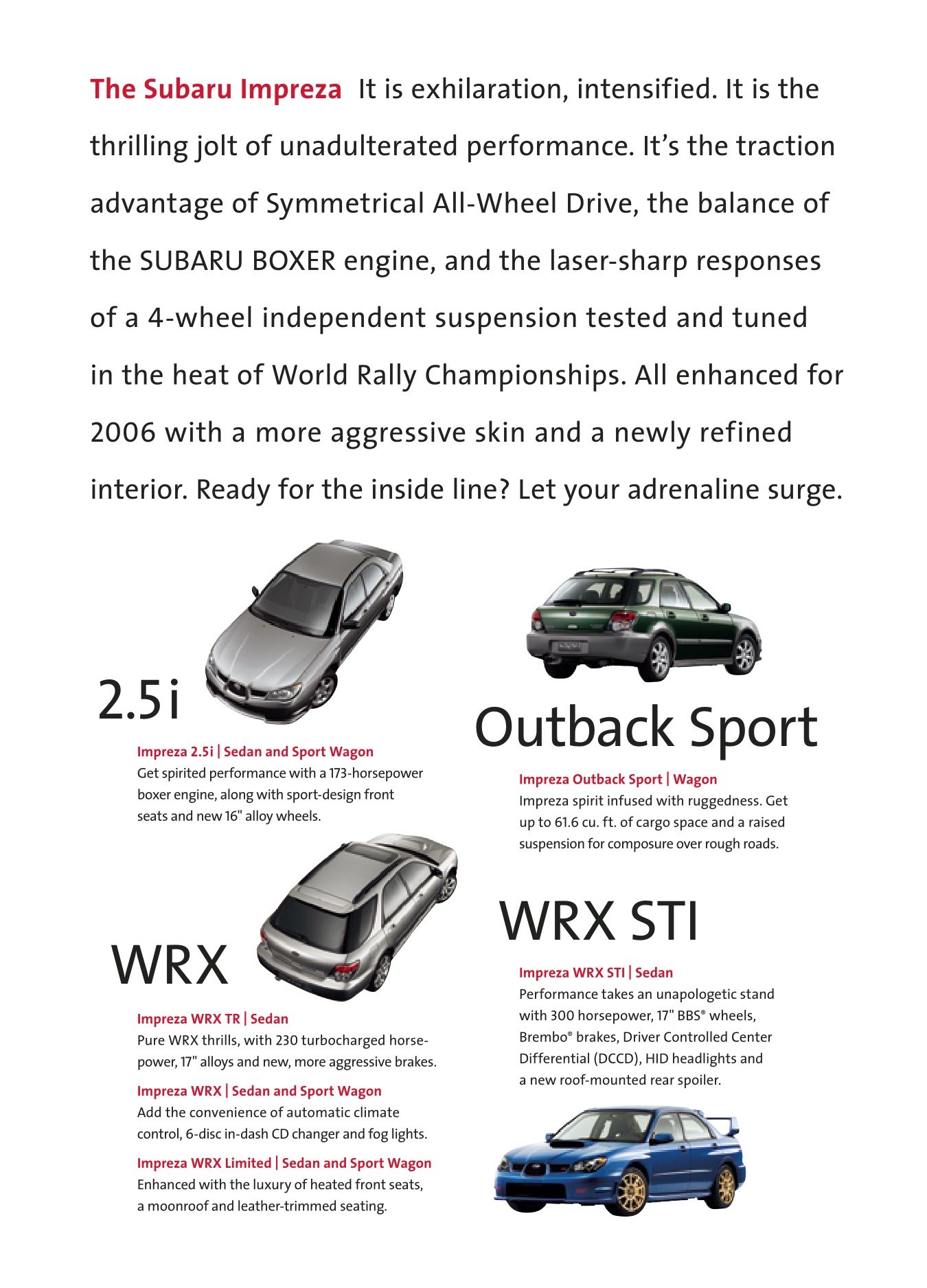 2006 Subaru Impreza WRX Brochure Page 12